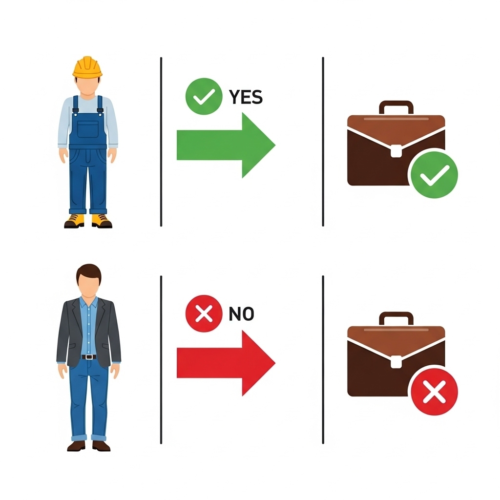 Werkkleding zakelijk of niet? Ja/nee-beslismatrix zonder discussie